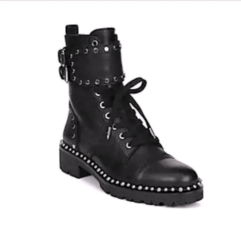 Sam Edelman Jennifer Studded Combat Boot- Size 5.5. (Fits like 6)